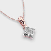 Cuore Mio Princess Cut Diamond Solitaire Pendant (Without Chain)