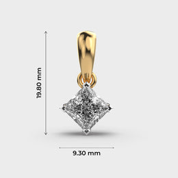 Cuore Mio Princess Cut Diamond Solitaire Pendant (Without Chain)