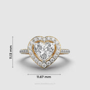 Queen Heart Shaped Diamond Solitaire Halo Ring
