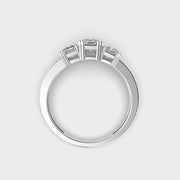 Triad Emerald Diamond Solitaire Ring