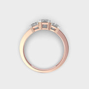 Triad Emerald Diamond Solitaire Ring