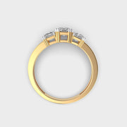 Triad Emerald Diamond Solitaire Ring