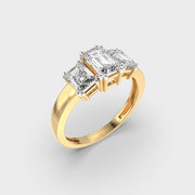 Triad Emerald Diamond Solitaire Ring