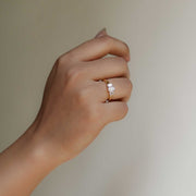 Triad Emerald Diamond Solitaire Ring