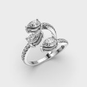 Criss Cross Paradise Pear Diamond Ring