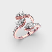 Criss Cross Paradise Pear Diamond Ring