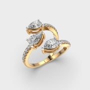 Criss Cross Paradise Pear Diamond Ring
