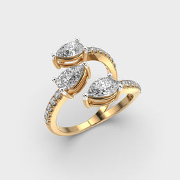 Criss Cross Paradise Pear Diamond Ring