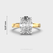 Graceful Oval Solitaire Diamond Ring for Engagement