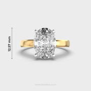 Graceful Oval Solitaire Diamond Ring for Engagement