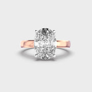 Graceful Oval Solitaire Diamond Ring for Engagement