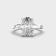 Graceful Oval Solitaire Diamond Ring for Engagement