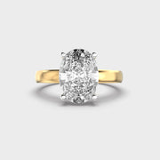 Graceful Oval Solitaire Diamond Ring for Engagement