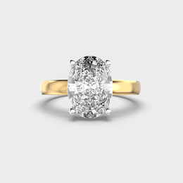 Graceful Oval Solitaire Diamond Ring for Engagement