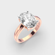 Graceful Oval Solitaire Diamond Ring for Engagement