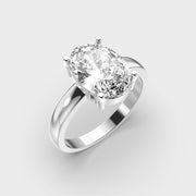 Graceful Oval Solitaire Diamond Ring for Engagement