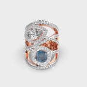 Mystic Glimmer Peacock Blue Diamond Ring