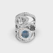 Mystic Glimmer Peacock Blue Diamond Ring