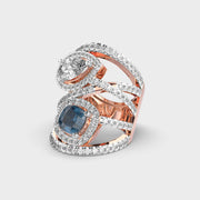 Mystic Glimmer Peacock Blue Diamond Ring