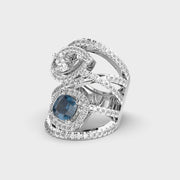 Mystic Glimmer Peacock Blue Diamond Ring