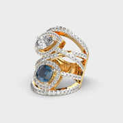 Mystic Glimmer Peacock Blue Diamond Ring