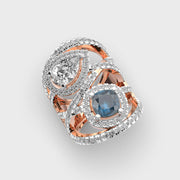 Mystic Glimmer Peacock Blue Diamond Ring
