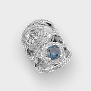 Mystic Glimmer Peacock Blue Diamond Ring
