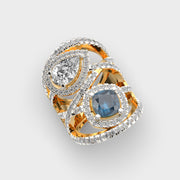 Mystic Glimmer Peacock Blue Diamond Ring