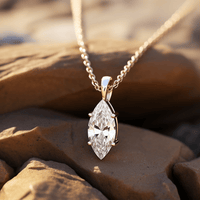 Rock 2ct Marquise Lab Diamond Pendant