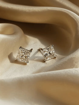 Aurora 0.5ct Princess Solitaire Lab Diamond Earrings