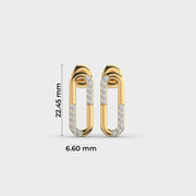 Link Shaped Encrusted Diamond Earrings