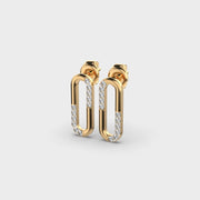 Link Shaped Encrusted Diamond Earrings