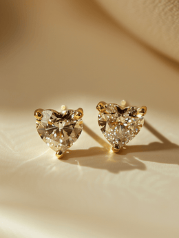 Elegance 0.5ct Heart Solitaire Lab Diamond Earrings