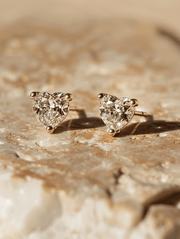 Elegance 0.5ct Heart Solitaire Lab Diamond Earrings