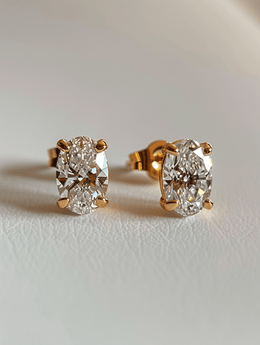 Aurore 0.5ct Oval Solitaire Lab Diamond Earrings