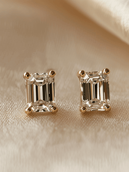 Seraphic 0.5ct Emerald Solitaire Lab Diamond Earrings